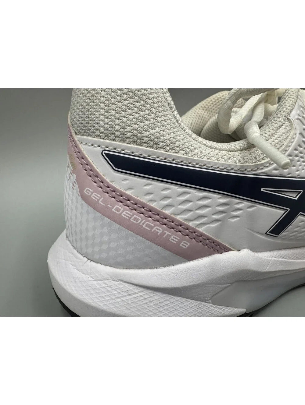 Women’s ASICS GEL-Dedicate 8 Tennis Shoes, White & Blue, Size 9.5